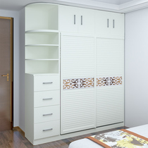 Package installation sliding door wardrobe Plate-type large wardrobe Bedroom simple modern sliding door 2 doors overall wardrobe custom