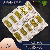 Golden Digital Candle Large Birthday Candle One Year Full Moon Childrens Birthday Party Cake Decoration Candles