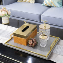 Nordic Light Lavish Cortex Trays Home Living Room Tea Table Containing Trays-Like Board Room Mug Ornament Home Soft-mounted Furnishing