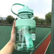 Water bottle large capacity large anti-drop sports kettle female Korean student plastic straw super large capacity water Cup household