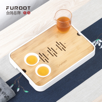 Tea tray household small tea table solid wood drain tray simple small mobile dry bubble tea table simple kung fu tea set tray