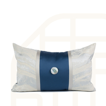 (Full edge) New Chinese pillow model room sofa cushion long waist pillow bedroom light luxury decoration waist pillow case