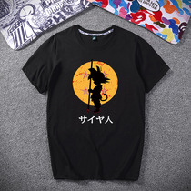 Tide brand Hong Kong Wenwukong Printed Cartoon T-shirt Round-sleeved Men's Summer Large-Square Loose Couple Sleeve