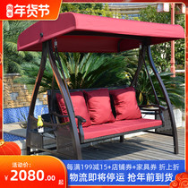 Outdoor swing hanging chair hammock indoor hanging basket rattan chair courtyard balcony swing iron rocking chair swing chair swing chair rocking basket chair