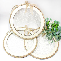 Kindergarten Huanchuang decoration Air charm Homemade hemp rope mesh bow hanging forest round wall wall decoration