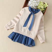 Girls T-shirt autumn 2021 new spring and autumn foreign style childrens clothes little girl coat big child long sleeve base shirt