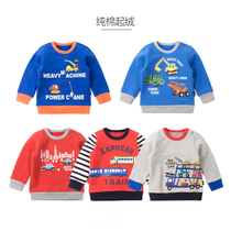 20 Boys winter cashmere sweater Pure cotton childrens warm top Shoulder buckle baby pullover Qianqiu childrens clothing