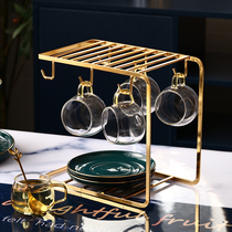 Cup storage shelf glass frame glass water cup hanging asphalt coffee cup register home creative