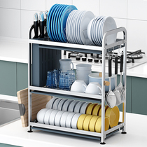 304 stainless steel kitchen bowl rack drain rack drying bowl chopsticks table table table household goods storage box rack