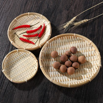 Bamboo woven round dustpan Small snack plate Candy snack melon seed plate creative household disc Mini handmade bamboo products
