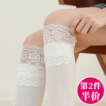 Lace socks childrens middle tube long white Japanese cute lolita lolita calf socks girls half legs