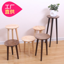 Solid Wood indoor green flower stand simple single-layer living room chloroparam floor-standing Nordic wind small side flower pot shelf