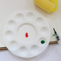 Round 10 holes PP plastic round painted graffiti art Gouache pigment palette A variety of pigment toning tools
