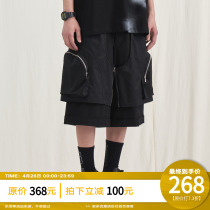 PCLP deconstructs detachable zipper casual shorts male tide card trendy loose 50% pants