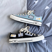 2021 new mens shoes graffiti board shoes net red canvas all-match trendy shoes summer breathable cloth shoes student low-top autumn