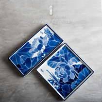 Shengshan hand-painted blue and white tea tray tea tray tea table ceramic dry bubble table household Tea Sea original kung fu tea set
