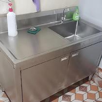 Cabinet Overall cabinet Small apartment drawer type corner cabinet double basin stainless steel large capacity with door country kitchen