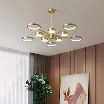 Nordic all-copper living room chandelier Modern simple atmosphere light luxury household dining room bedroom light 2020 new lamps