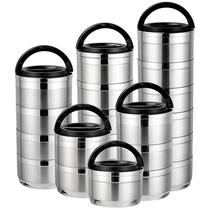 Bento Box stainless steel student food basket lunch box layered capacity multi-layer 2 3 4 5 layer insulation five-layer large lunch box