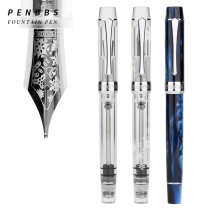 penbbs355 Resin Piston Pen Forum Imported Acrylic Color Round Sharpening Adult Calligraphy Students Printed Gift Boxed Pen