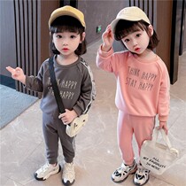 Girls autumn suit children spring and autumn clothes Korean version of large medium and small children foreign-style girls 2021 New handsome tide