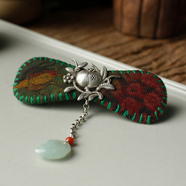 Moshangshi Poetry (Taoxi) Xiangyunyarn Sterling Silver Peach Flower hairpin customization