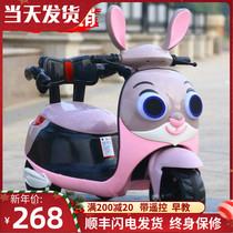 New infant childrens electric car motorcycle tricycle male and female baby battery car can sit on the stroller to charge large