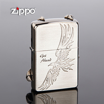 Lighter Zippo Genuine Classic Sticker Plated Chrome Wire Drawing Flying Eagle 35930 Mens Gifts