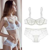 Ultra thin bra large breasted slim slim section ultra-thin cup transparent clairvoyary mesh-lace lingerie bra big code red