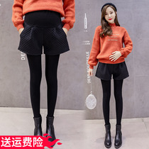 Maternity pants Autumn wear shorts fashion spring and autumn plaid boots tide mom loose wide leg leggings spring