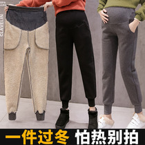 Pregnant Woman Pants Winter Plus Suede Thickening Outside Wearing Cotton Pants Cashmere Winter Pregnancy Early Stage Wearing Warm Pants