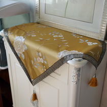 Red Wood Embroidered Table Cloth Square Tablecloths Golden Chinese New Chinese Bed Head Cabinet Geb Extravagant Bouquet Tea Table Cover Towels