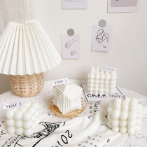 Photo props Nordic ins Wind Magic Square Incense Candle Gourmet Beauty Chia Cake Creative Pendulum Accessories Tabletop Gypsum Mat Candle Holder