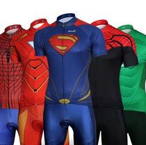 Batman Superman Summer Short Sleeve Cycling Suit Suit Bike Suit Captain America Iron Man Black Starscream
