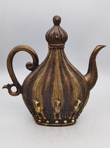 Ancient Play Bronze Ware Pendulum pure copper pot Kettle Teapot Teapot Teapot Pot Three Crested Pot Swing home Decorative Gift Ancient Play collection