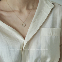 Sugar Cube Home S925 Sterling Silver Fashionable Round Clavicle Chain ins wind Hollow Out Whack Round Vintage Pendant Necklace