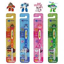 South Korea original imported POLI children soft wool toothbrush cartoon cute handle tooth guard toothbrush clean teeth