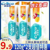 Nais fresh and fresh fruit toothpaste fresh fruit flavor 120g * 2 pack fresh breath vitamin C toothpaste protect gingival