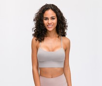 lulu original naked fabric bra female Y running fitness yoga vest thin shoulder strap shockproof bra