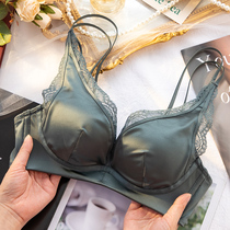 Underwear Womens Small breasts gather without steel ring thickened flat chest special sexy lace adjustment beauty back French bra set