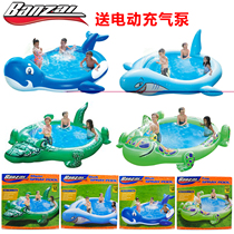 BANZAI SPRAY POOL SHARK CROCODILE WHALE FROG CHILDRENs OUTDOOR INFLATABLE PADDLING POOL SPRAY POOL