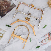 12CM20C Pearl head square glossy finish with drilling screw mouth gold Artisanal Diy Bags Hardware Send Drawings Tang Rabbit