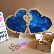 Wooden graduation wedding birthday fingerprint tree sign-in book book book wood chip personalized custom creative