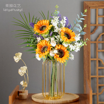 Sunflower Bouquet High Emulation Flowers Rose Living-room Fake Floral Art TV Cabinet Swing Pieces Dry Flower Table Vases