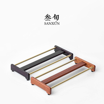 Thirty-year solid wood brass cup holder kung fu teacup storage rack household rack tea set spare parts drain rack