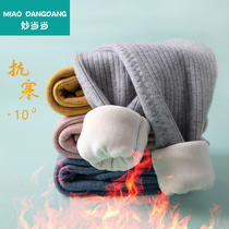 Miao Dangdang childrens warm pants boys plus velvet padded girl cotton wool pants bottomed velvet pants single cotton pants