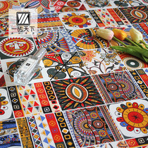 Thangka tile 300 Indian retro art restaurant background wall parquet color tiles flower tiles Non-slip floor tiles