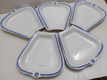 (5 early Shenyang plum blossom plates made of porcelain 078 with knock porcelain)