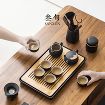 Three-year-old set of ceramic kung fu tea set gift box home high-grade light luxury tea set