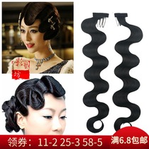 Hand-pushed corrugated wig Republic of China retro wedding small waves Bangs Studio costume hair piece Womens Cheongsam hair bag curls